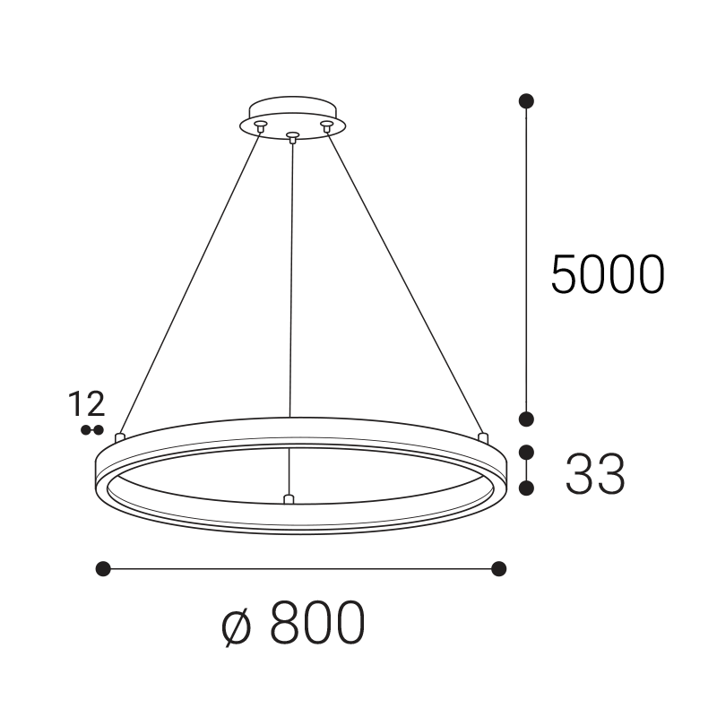 LED2 3271071DT CIRCLE 80 P-Z závesné svietidlo biele stmievateľné