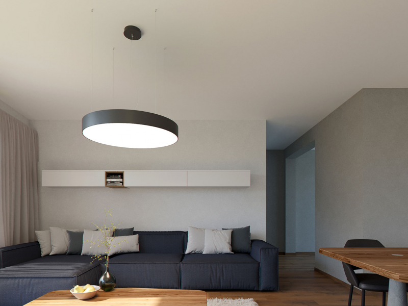 LED2 3271353DT MONO 60 PZ závesné svietidlo čierne stmievateľné