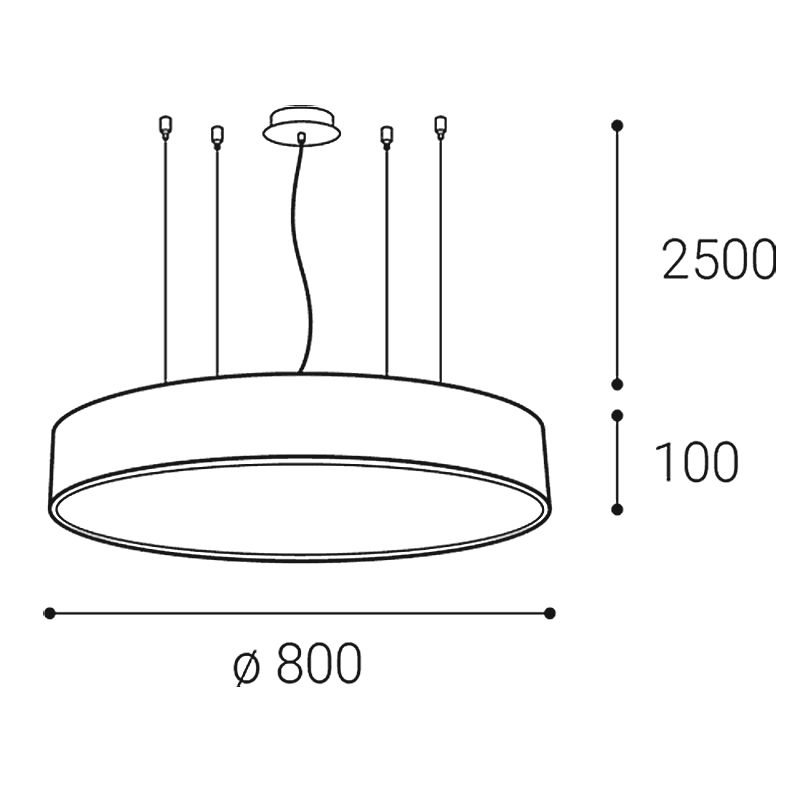 LED2 3271453DT MONO 80 PZ závesné svietidlo čierne stmievateľné - luster