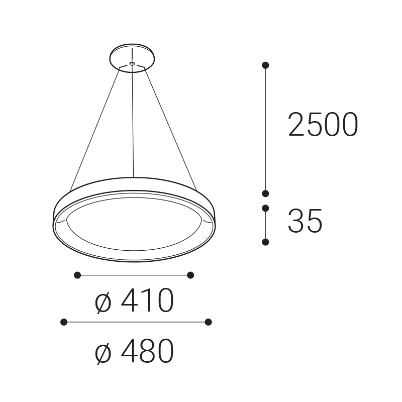 LED2 3271871DT BELLA SLIM 48 PZ závesné svietidlo biele stmievateľné