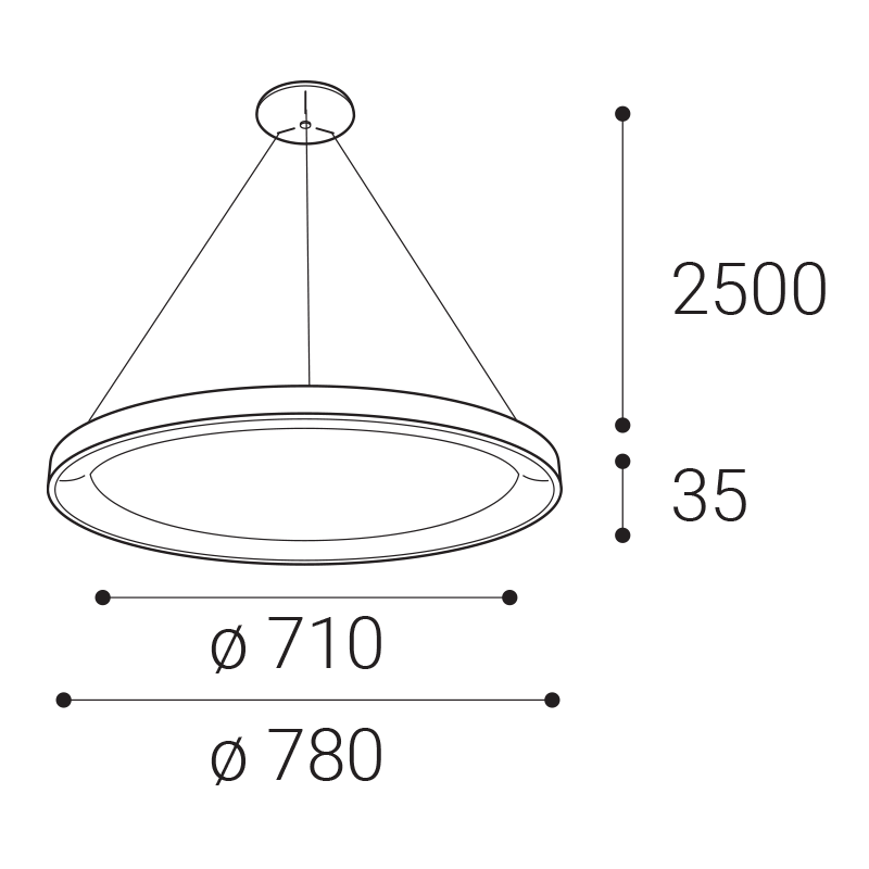 LED2 3271958DT BELLA SLIM 78 PZ závesné svietidlo hnedé stmievateľné
