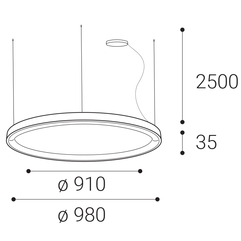 LED2 3273357DT BELLA SLIM 98 PZ závesné svietidlo zlaté stmievateľné