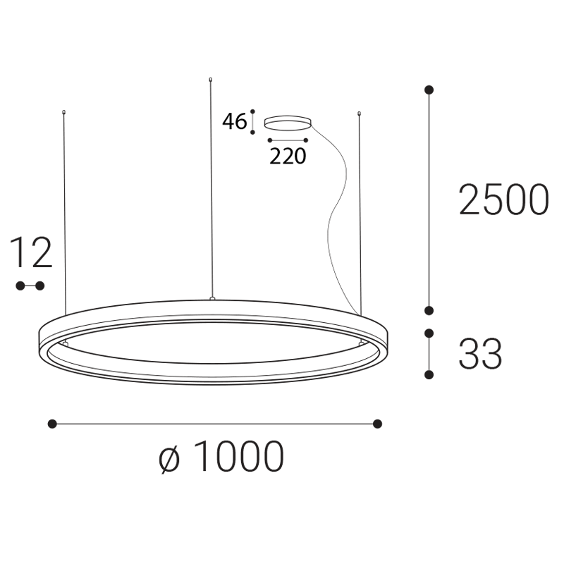LED2 3273451DT CIRCLE 100 PZ luster závesné svietidlo biele stmievateľné