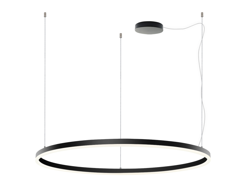 LED2 3273473DT CIRCLE 100 PZ závesné svietidlo čierne stmievateľné