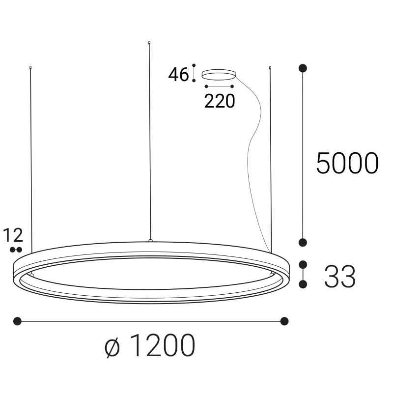 LED2 3273577DT CIRCLE 120 PZ závesné svietidlo zlaté stmievateľné