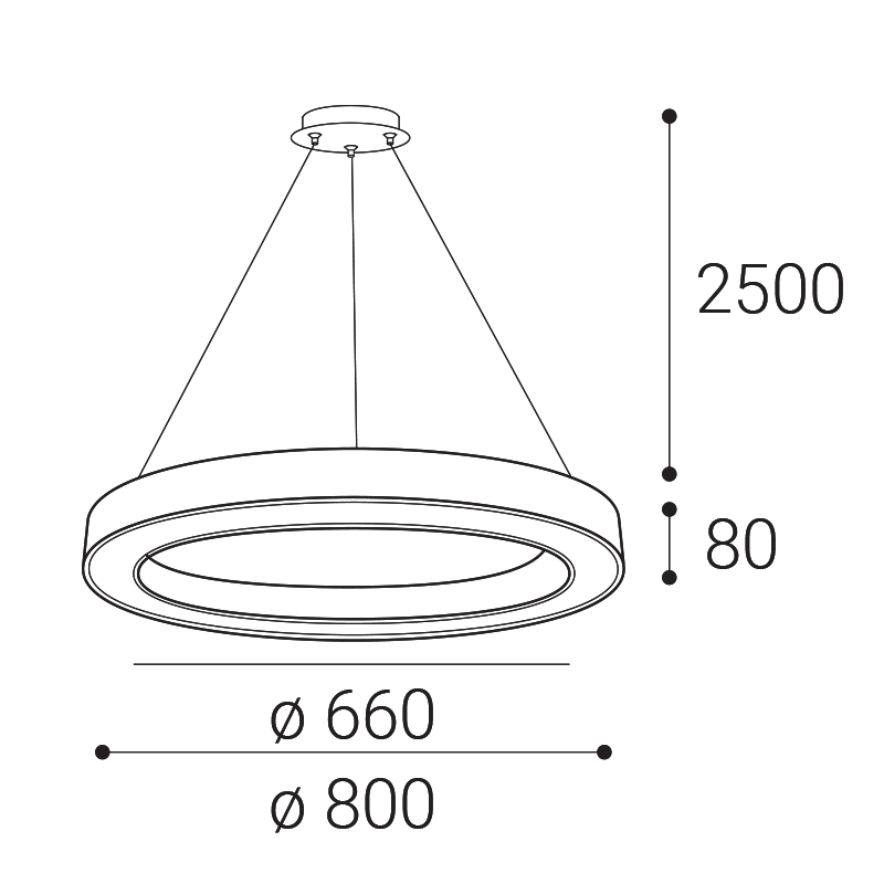 LED2 3273951DT SATURN SLIM 80 PZ závesné svietidlo biele stmievateľné