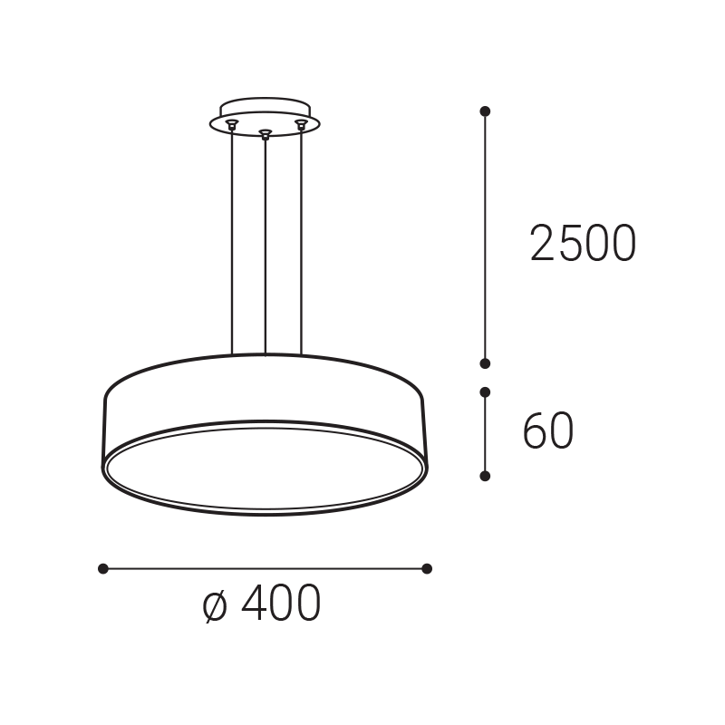 LED2 3274271DT MONO SLIM 40 P-Z závesné svietidlo biele stmievateľné