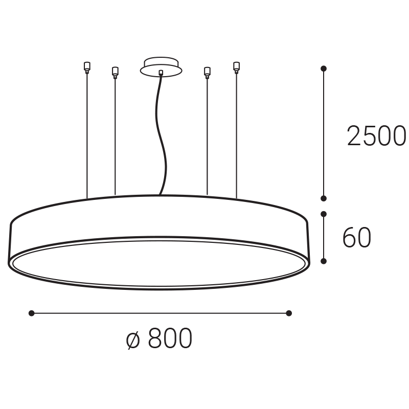 LED2 3274451DT MONO SLIM 80 P-Z závesné svietidlo biele stmievateľné