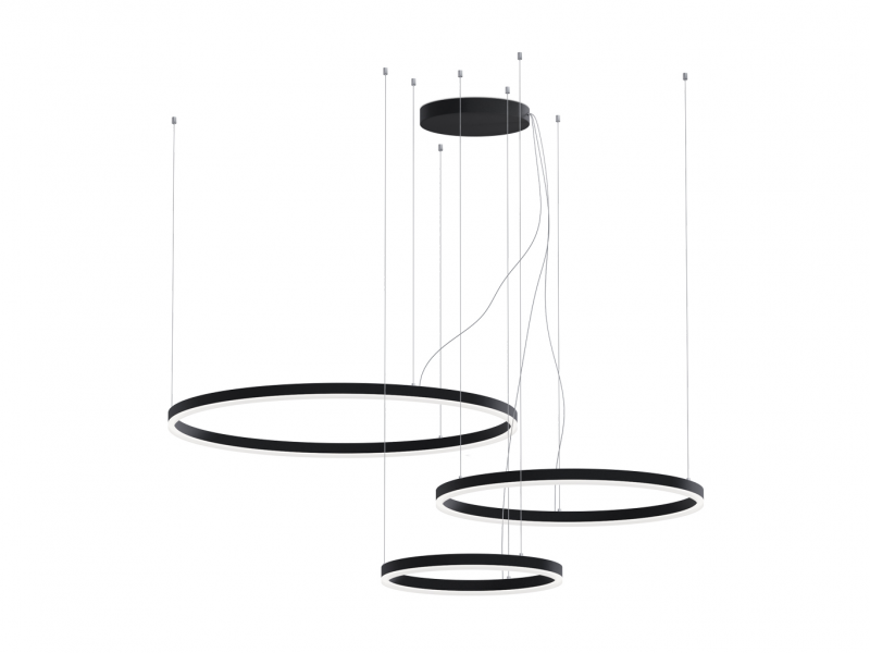 LED2 3274753DT CIRCLE SET 3 P-Z závesné svietidlo čierne stmievateľné