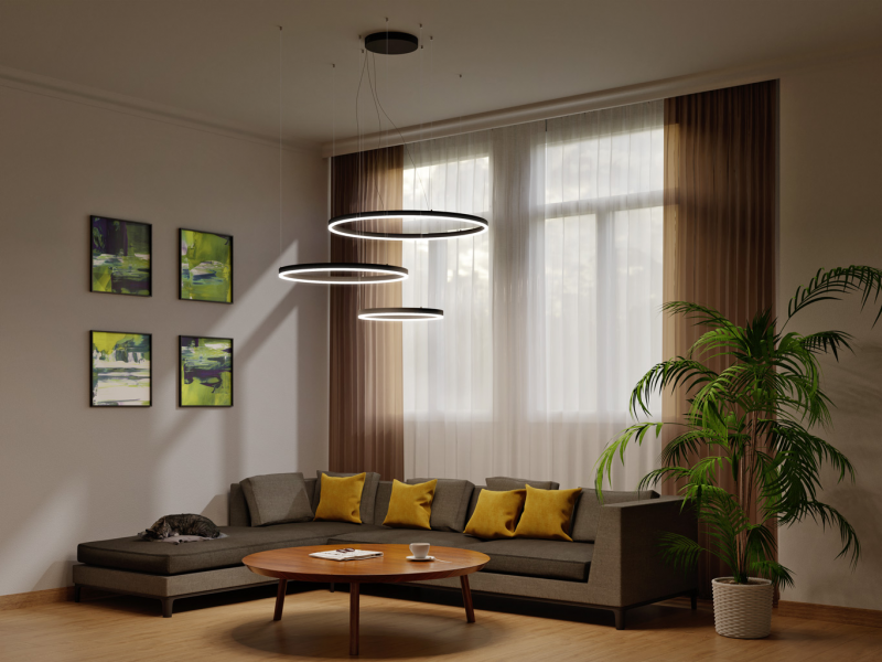 LED2 3274753DT CIRCLE SET 3 P-Z závesné svietidlo čierne stmievateľné