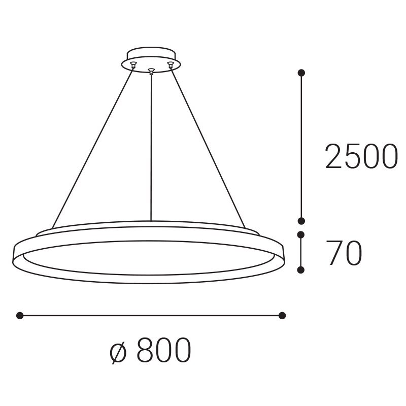 LED2 32750537DT MOON 80 P/N-Z závesné svietidlo s horným podsvietením čierne s champagne lemom stmie
