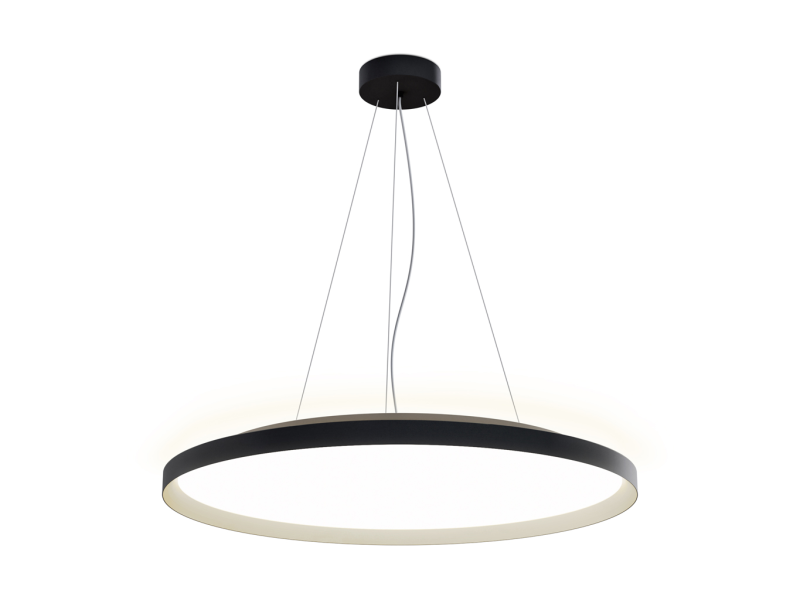 LED2 32750737DT MOON 80 P/N-Z závesné svietidlo s horným podsvietením čierne s champagne lemom stmie