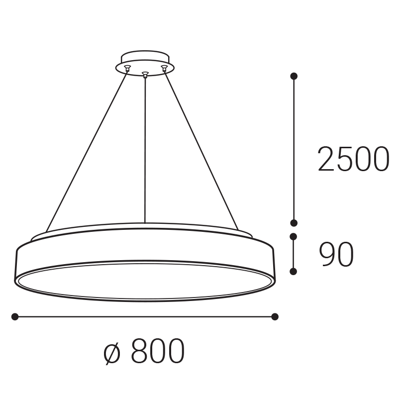 LED2 3275771DT RINGO II 80 P/N-Z závesné svietidlo s horným podsvietením biele stmievateľné