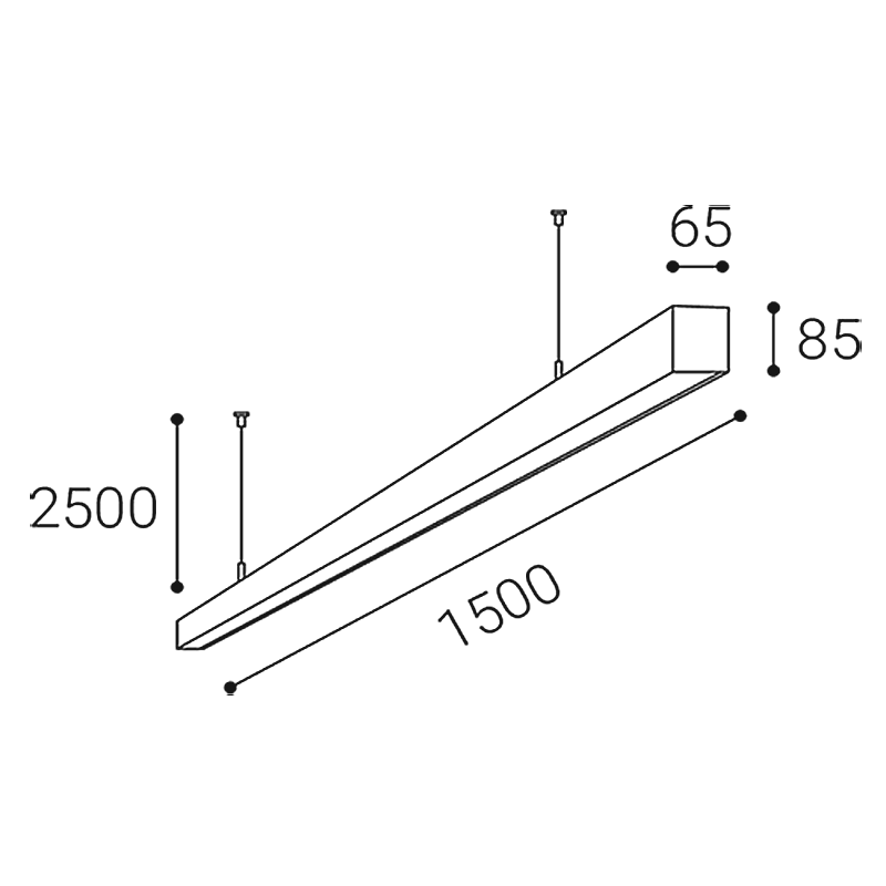 LED2 3314353 LINO II 150 P-Z závesné svietidlo čierne