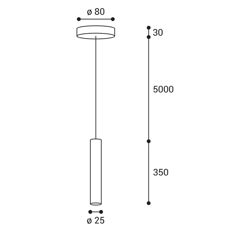 LED2 3490833 MIKY SLIM 35 Z závesné svietidlo čierne