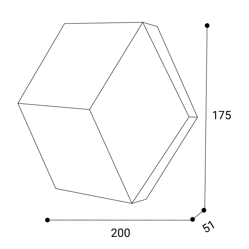 LED2 4580271 HEXO nástenné svietidlo biele