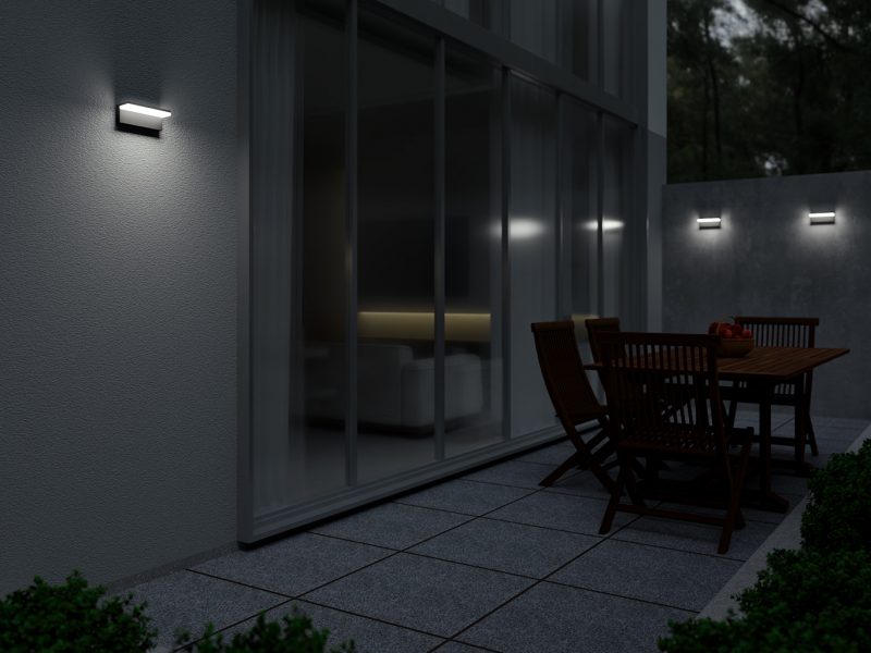 LED2 5400254 HUGO II vonkajšie nástenné svietidlo antracitové so senzorom