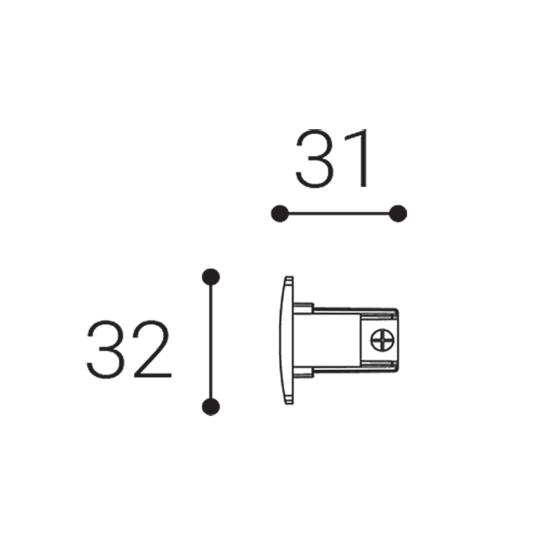 LED2 6360601 ECO TRACK koncovka biela