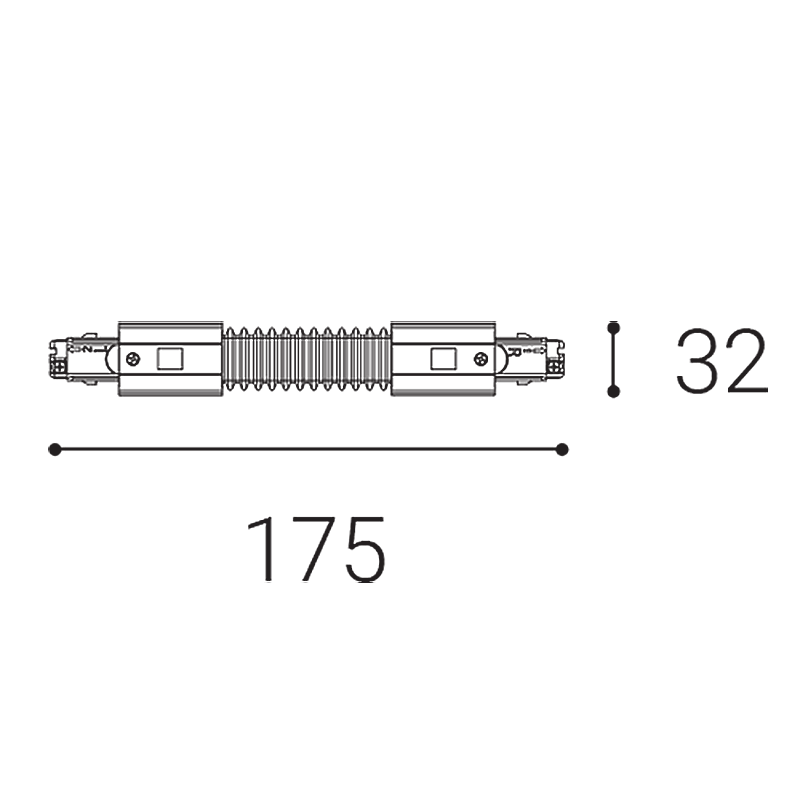 LED2 6361003 ECO TRACK flexi spojka čierna