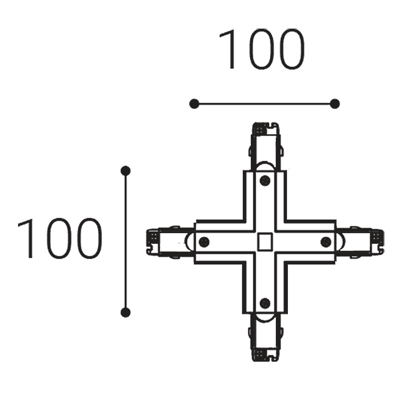 LED2 6361103 ECO TRACK X-spojka čierna