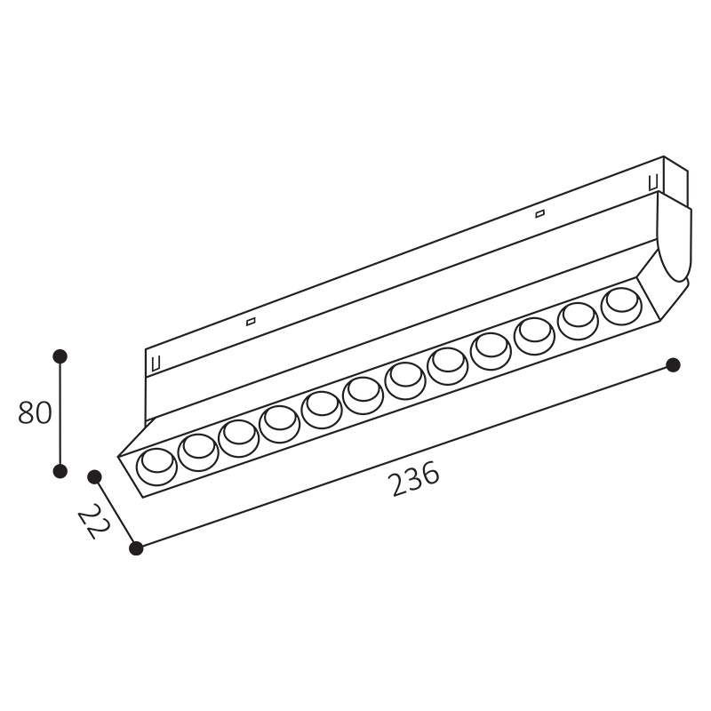 LED2 6480731D MAGLASER II TILT lištové svietidlo biele stmievateľné