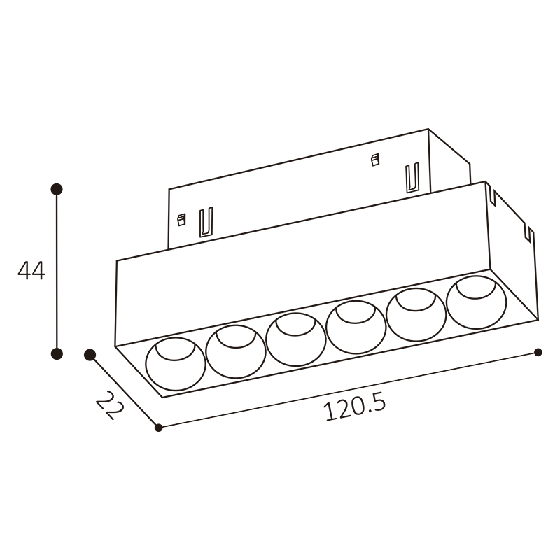 LED2 6480841 MAGLASER II 12 lištové svietidlo biele 