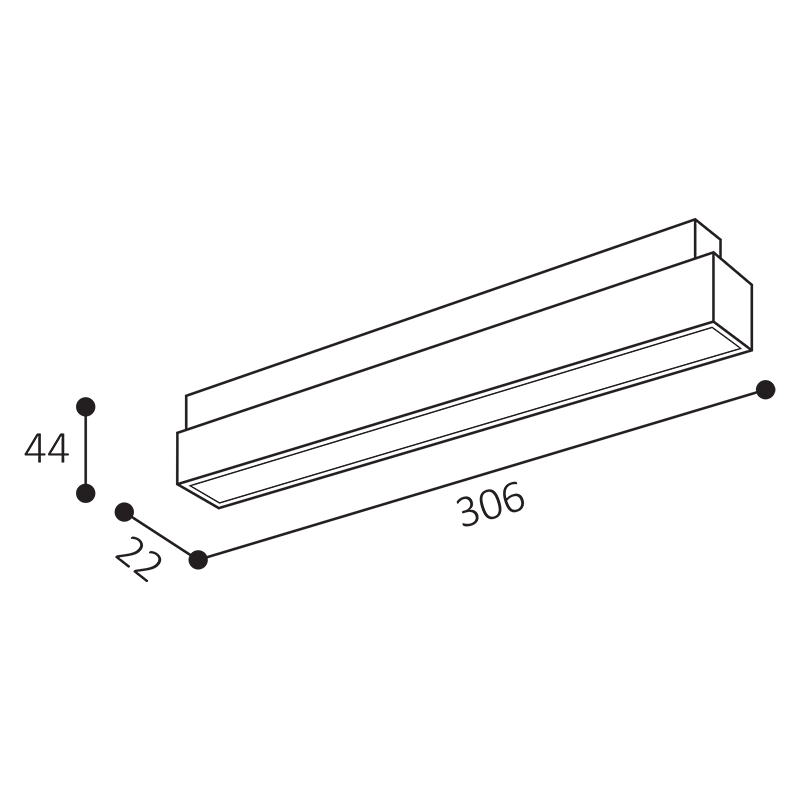 LED2 6481053 MAGLINE II 30 lištové svietidlo čierne