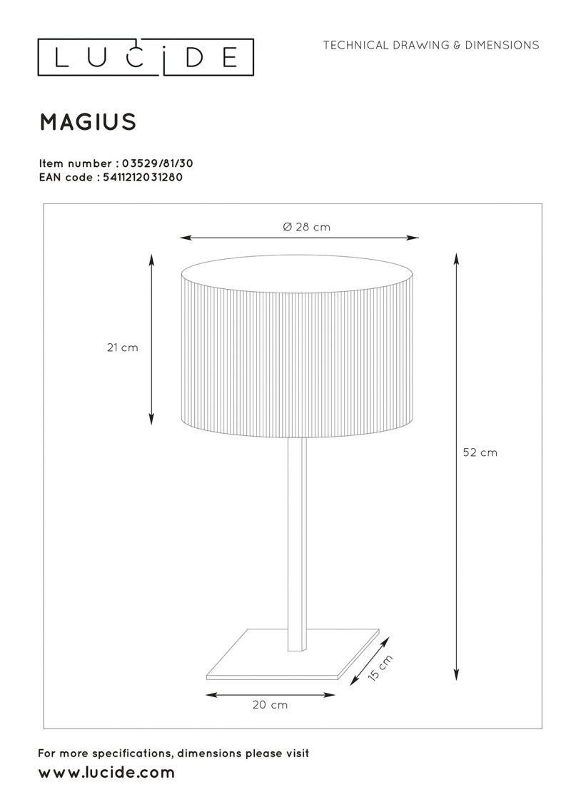 Lucide 03529/81/30 MAGIUS stolová lampa