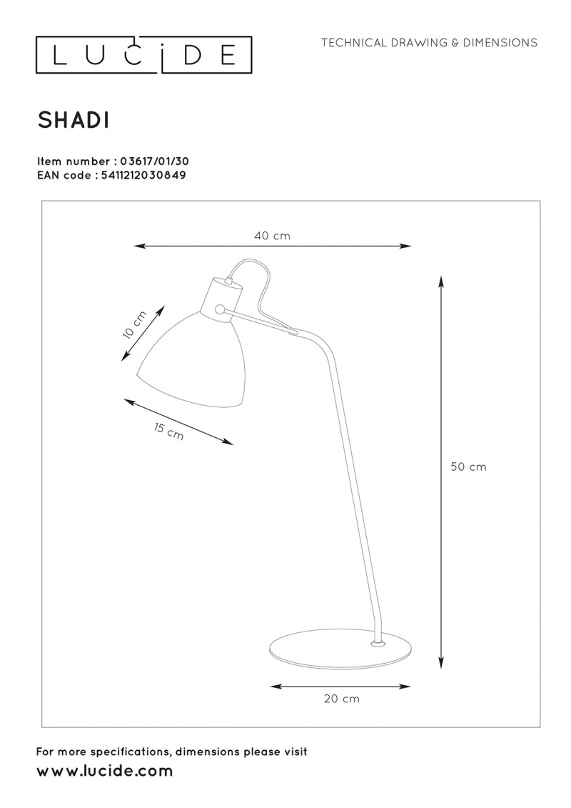 Lucide 03617/01/30 SHADI stolová lampa