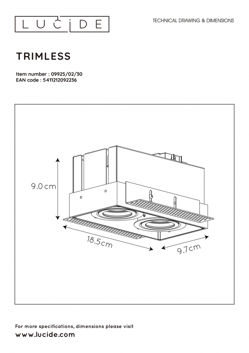 Lucide 09925/02/30 TRIMLESS bodové svietidlo