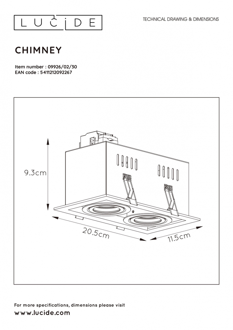 Lucide 09926/02/30 CHIMNEY bodové svietidlo