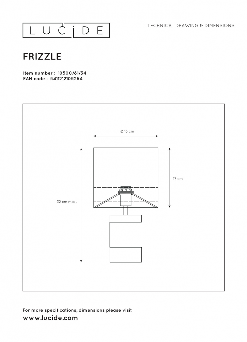 Lucide 10500/81/34 FRIZZLE stolová lampa