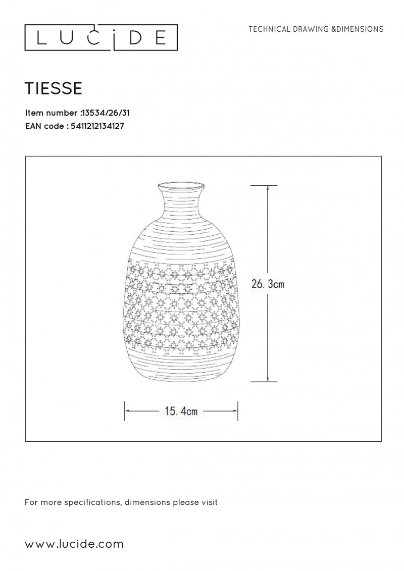 Lucide 13534/26/31 TIESSE stolová lampa