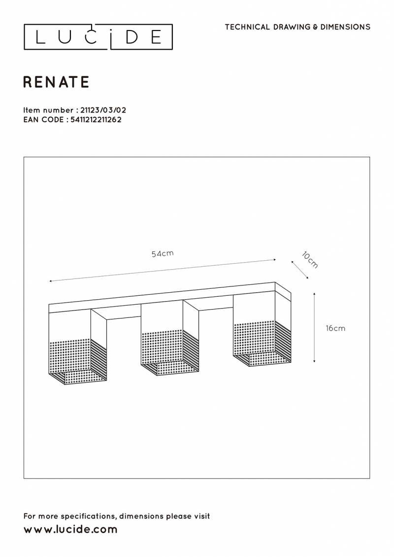 Lucide 21123/03/02 RENATE stropné svietidlo
