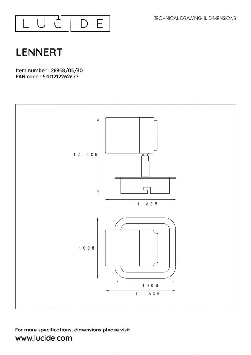 Lucide 26958/05/30 LENNERT bodové svietidlo