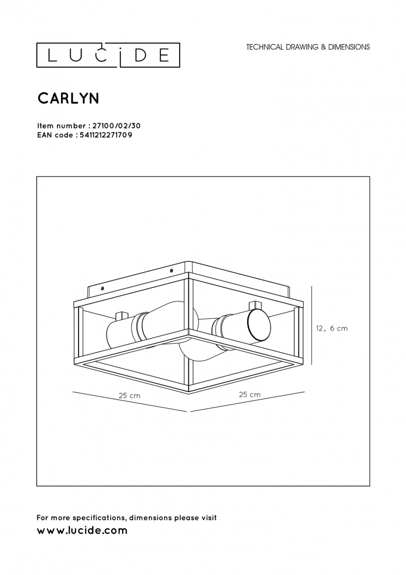 Lucide 27100/02/30 CARLYN stropné svietidlo