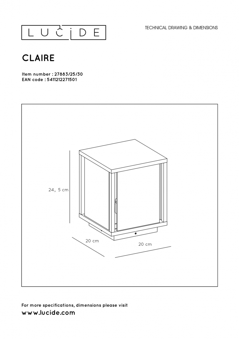Lucide 27883/25/30 CLAIRE stojacie vonkajšie svietidlo