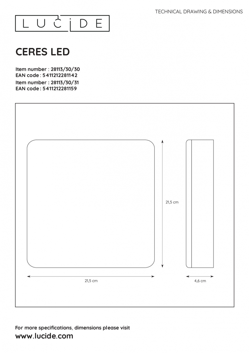 Lucide 28113/30/30 CERES stropné svietidlo