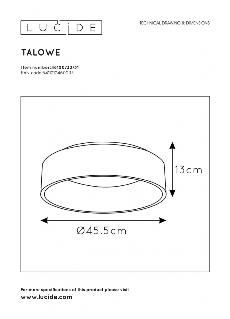 Lucide 46100/32/31 TALOWE stropné svietidlo
