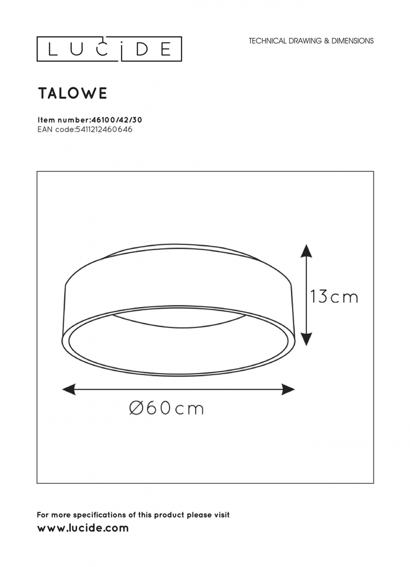 Lucide 46100/42/30 TALOWE stropné svietidlo