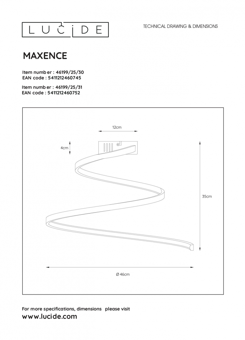 Lucide 46199/25/31 MAXENCE stropné svietidlo