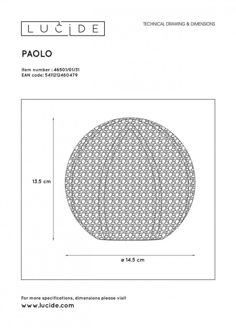 Lucide 46501/01/31 PAOLO stolová lampa