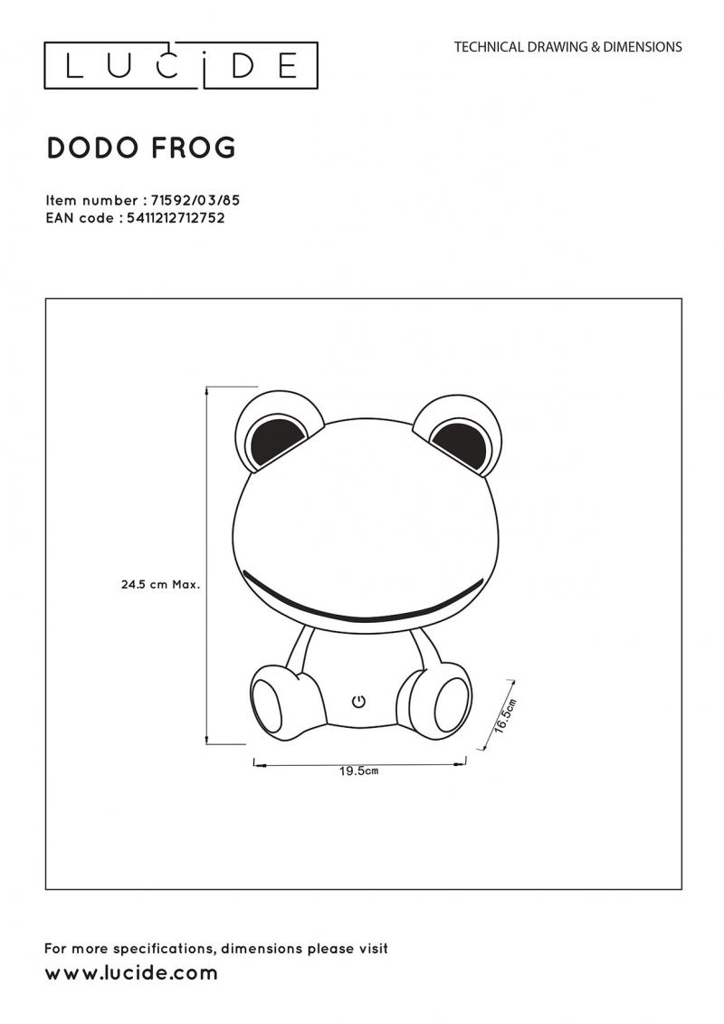 Lucide 71592/03/85 DODO stolová dotyková lampa