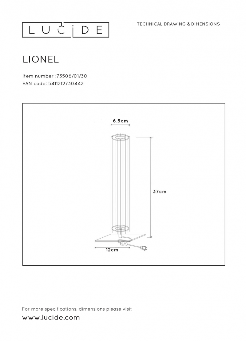 Lucide 73506/01/30 LIONEL stolová lampa