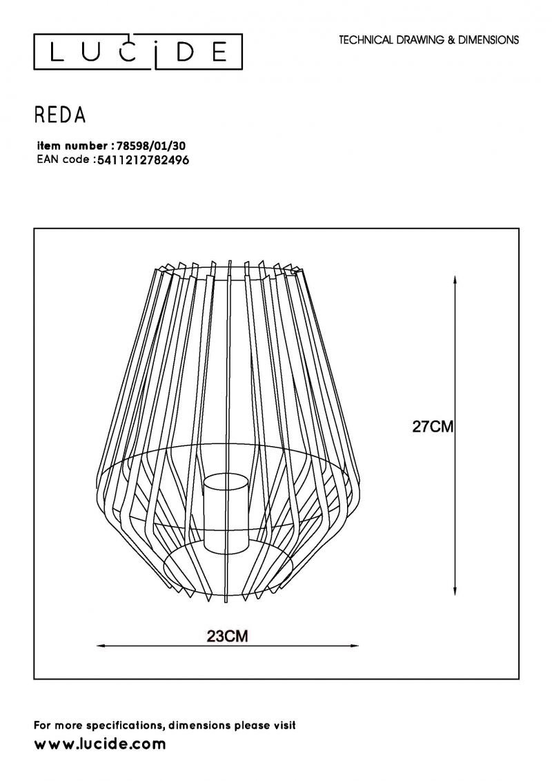 Lucide 78598/01/30 REDA stolová lampa