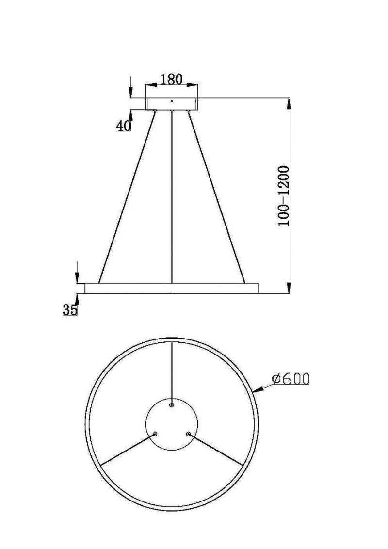 MAYTONI MOD058PL-L32BS3K RIM závesné svietidlo