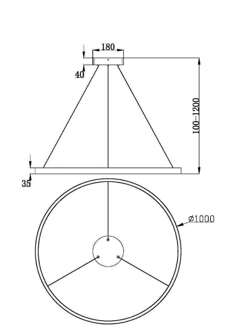 MAYTONI MOD058PL-L54BS3K RIM závesné svietidlo