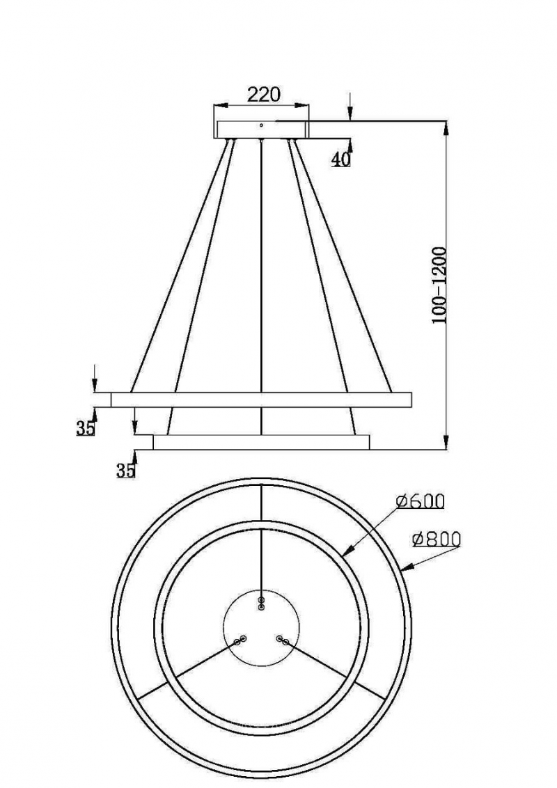 MAYTONI MOD058PL-L74B3K RIM závesné svietidlo