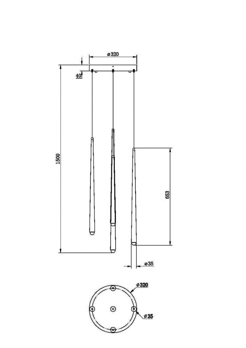 MAYTONI MOD132PL-L28BK2 CASCADE závesné svietidlo