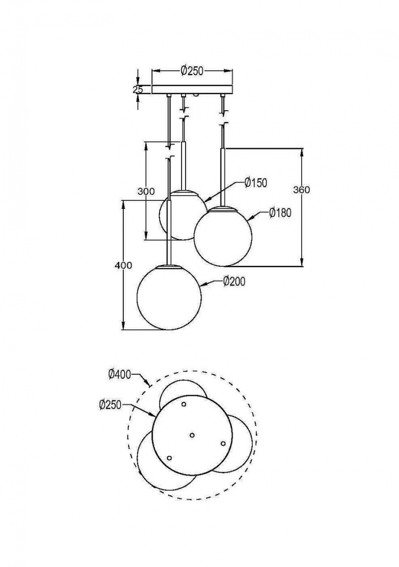 MAYTONI MOD321PL-03G1 BASIC FORM závesné svietidlo